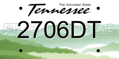 2706DT Tennessee License Plate