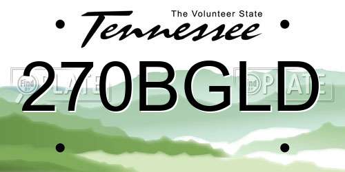270BGLD Tennessee License Plate
