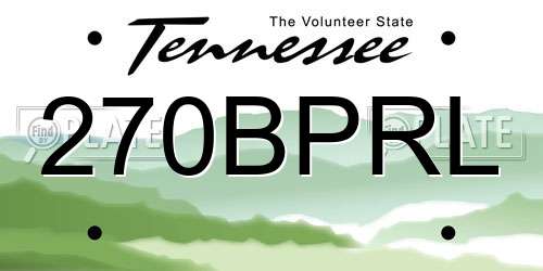 270BPRL Tennessee License Plate