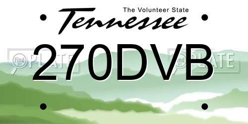 270DVB Tennessee License Plate