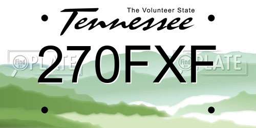 270FXF Tennessee License Plate