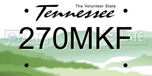 270MKF Tennessee License Plate