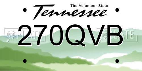 270QVB Tennessee License Plate