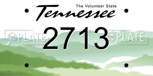 2713 Tennessee License Plate