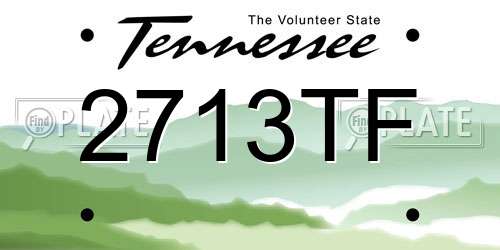 2713TF Tennessee License Plate