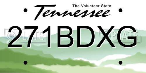 271BDXG Tennessee License Plate