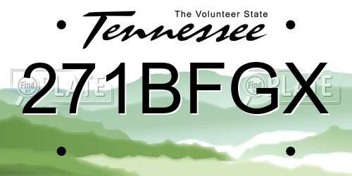 271BFGX Tennessee License Plate