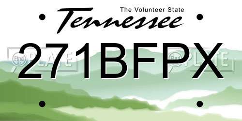 271BFPX Tennessee License Plate