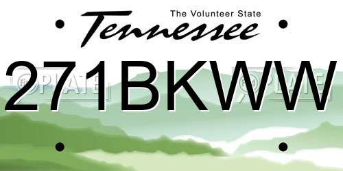 271BKWW Tennessee License Plate