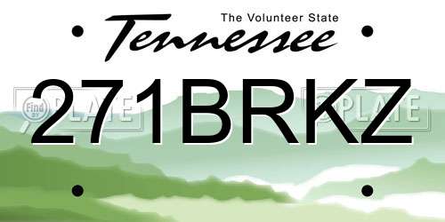 271BRKZ Tennessee License Plate