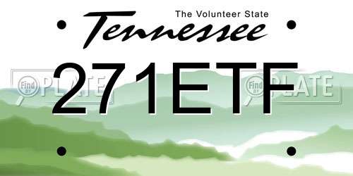271ETF Tennessee License Plate