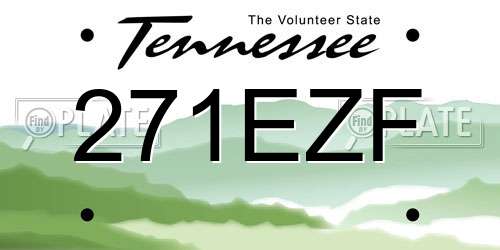 271EZF Tennessee License Plate
