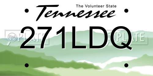 271LDQ Tennessee License Plate
