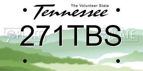 271TBS Tennessee License Plate