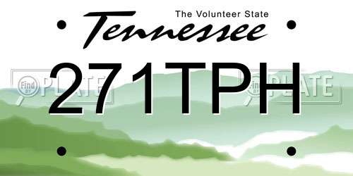 271TPH Tennessee License Plate