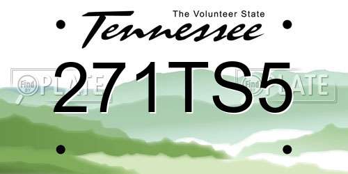 271TS5 Tennessee License Plate