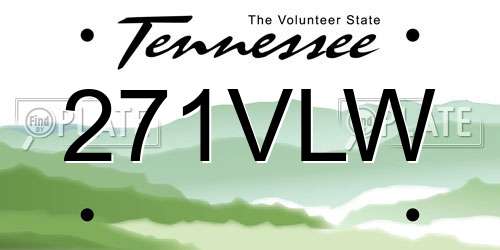 271VLW Tennessee License Plate