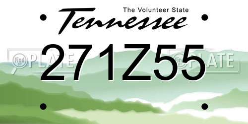 271Z55 Tennessee License Plate