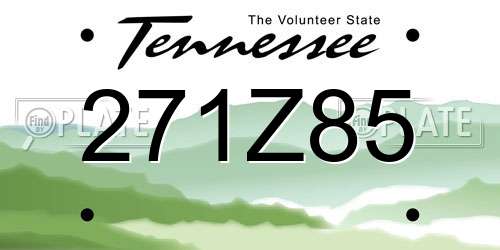 271Z85 Tennessee License Plate