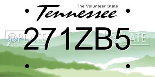 271ZB5 Tennessee License Plate