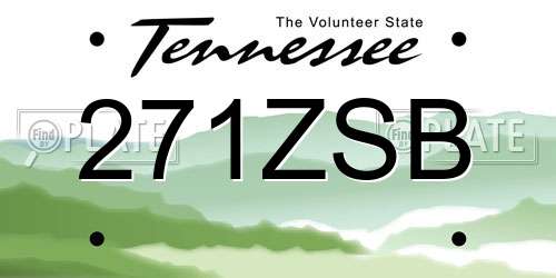 271ZSB Tennessee License Plate
