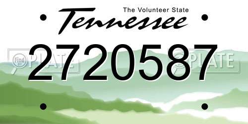2720587 Tennessee License Plate