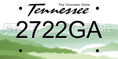 2722GA Tennessee License Plate