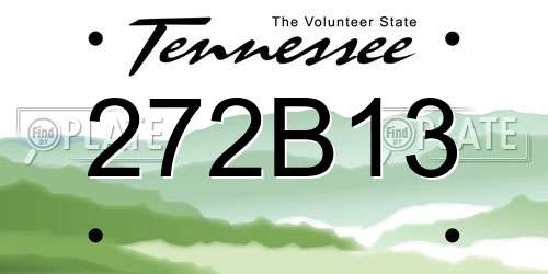 272B13 Tennessee License Plate