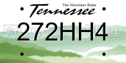 272HH4 Tennessee License Plate