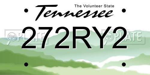 272RY2 Tennessee License Plate