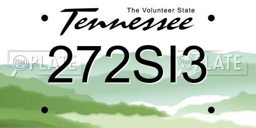 272SI3 Tennessee License Plate