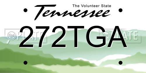 272TGA Tennessee License Plate