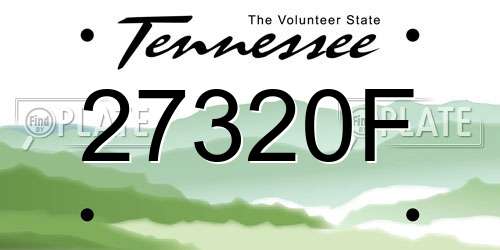 27320F Tennessee License Plate