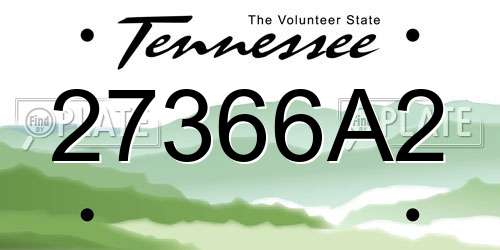 27366A2 Tennessee License Plate