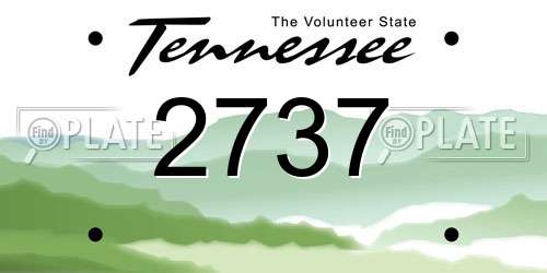 2737 Tennessee License Plate