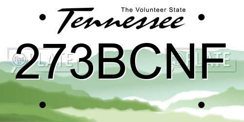 273BCNF Tennessee License Plate