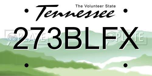273BLFX Tennessee License Plate