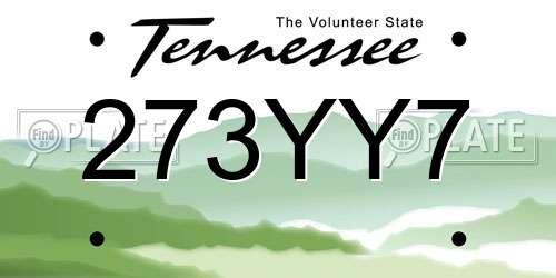 273YY7 Tennessee License Plate