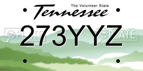 273YYZ Tennessee License Plate