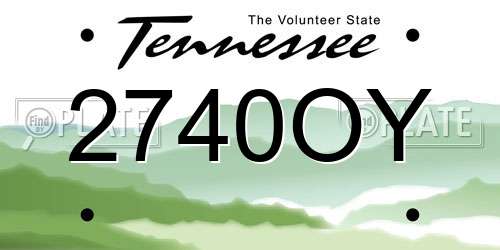 2740OY Tennessee License Plate