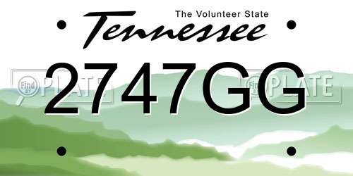 2747GG Tennessee License Plate