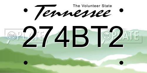 274BT2 Tennessee License Plate