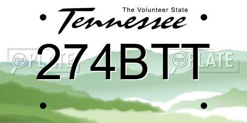 274BTT Tennessee License Plate