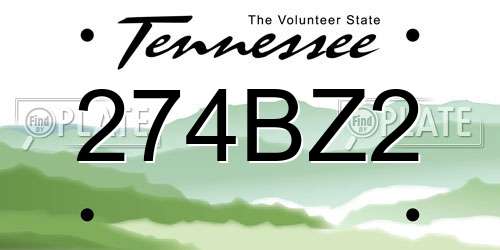 274BZ2 Tennessee License Plate