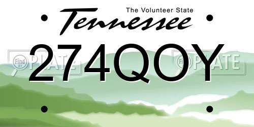 274QOY Tennessee License Plate