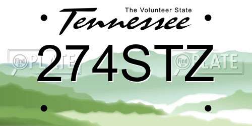 274STZ Tennessee License Plate