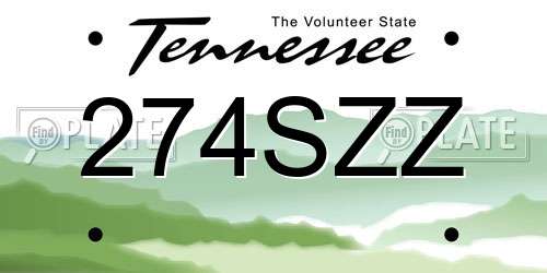 274SZZ Tennessee License Plate