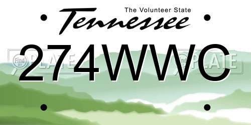 274WWC Tennessee License Plate