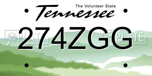 274ZGG Tennessee License Plate