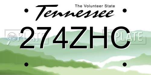 274ZHC Tennessee License Plate
